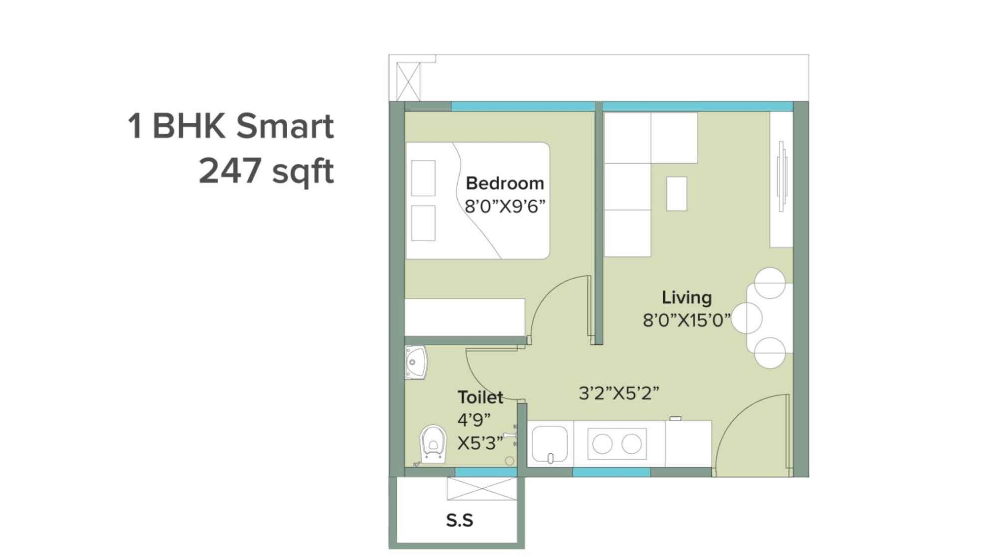 Marathon-NeoHomes-Narmada-Floor-Plan-1-BHK-Smart-247-Sqft