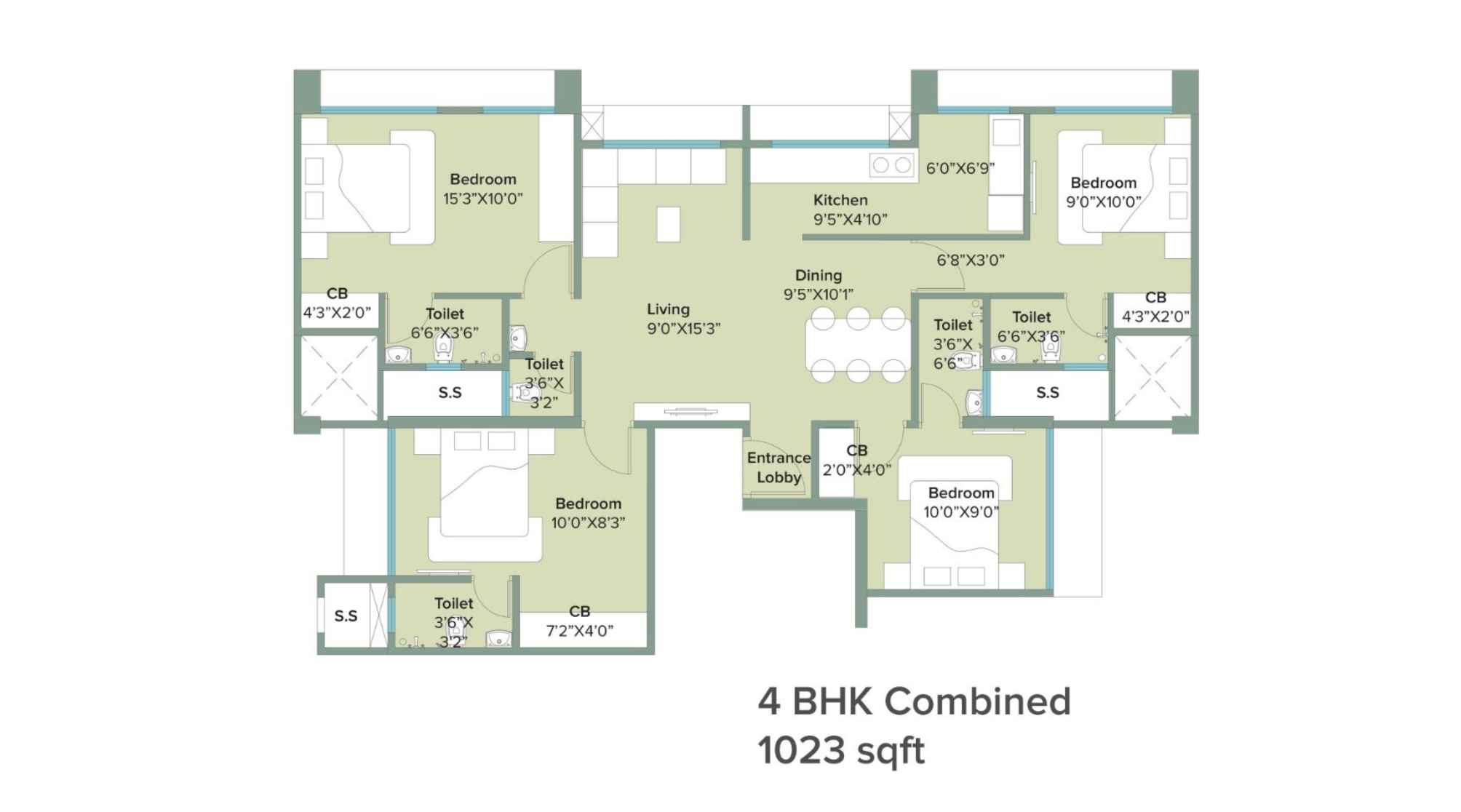 Marathon-NeoHomes-Narmada-Floor-Plan-4-BHK-Combined-1023-Sqft